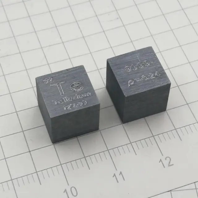US $32.99 10 X 10 X 10mm Wiredrawing Metal Tellurium Cube Periodic Table Of Elements Cube(Te=99.99%) Educatio