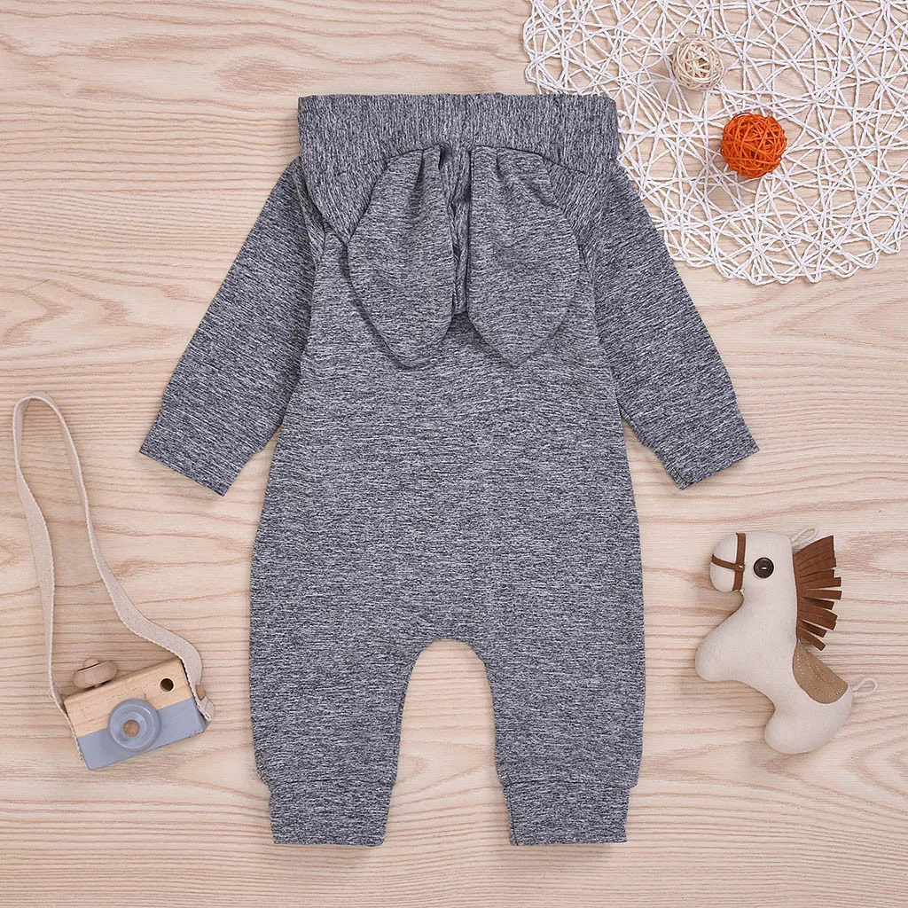 new born baby clothes baby boy romper winter clothes costume romper onesie disfraz bebe halloween new Rabbite Ear Solid 0-24m Z4