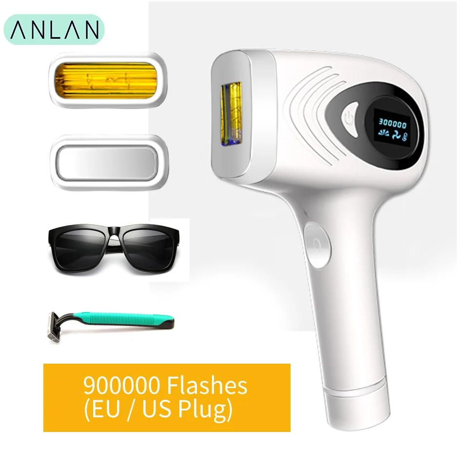 

ANLAN 2in1 IPL Laser Hair Removal Machine 900000 Pulsed Laser Epilator Armpit Bikini Hair Trimmer LCD Electric Depilador a Laser