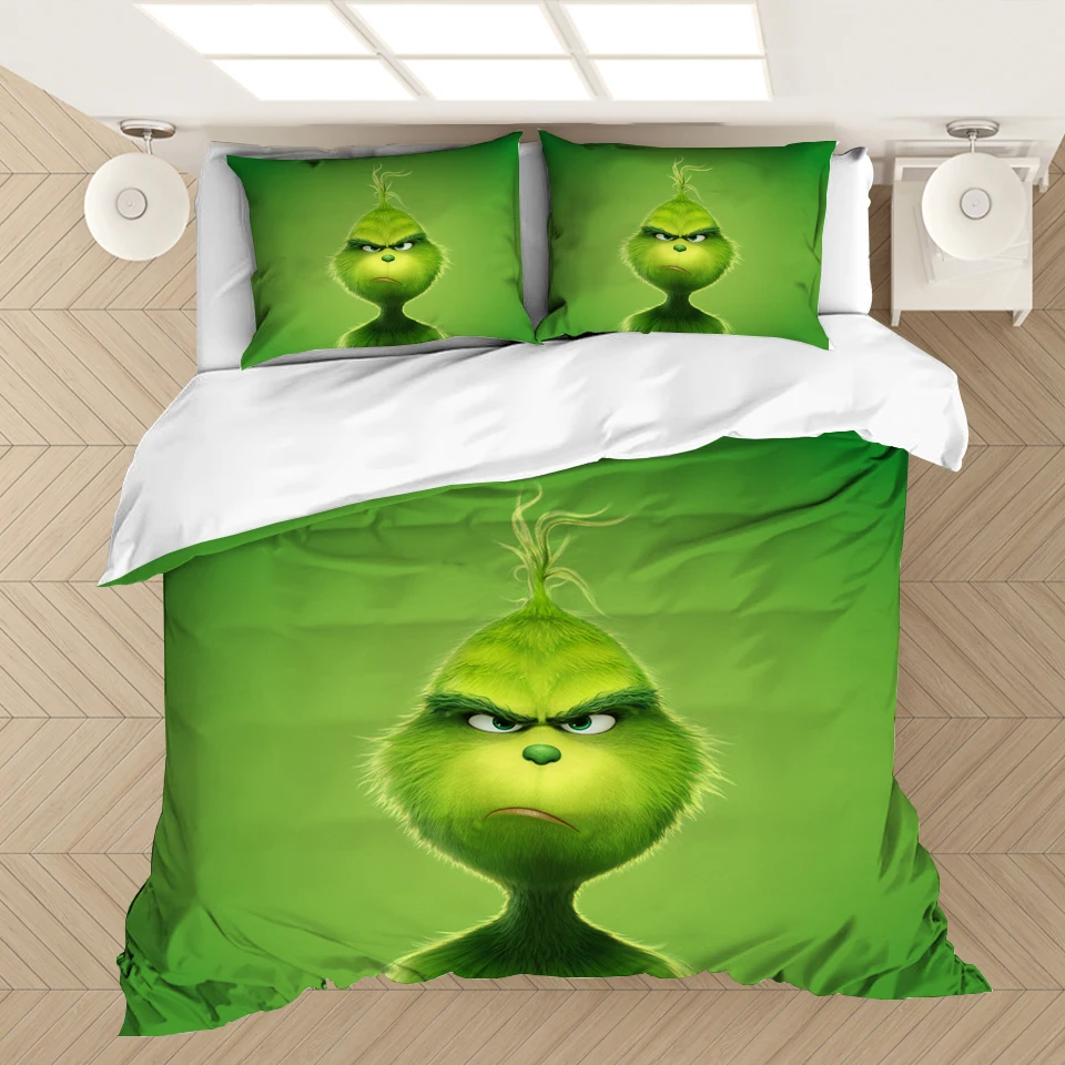 Grinch палантин Рождественский 3D комплект постельного белья пододеяльники наволочки цельное одеяло комплект постельного белья s постельное белье