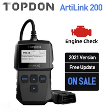 TOPDON AL200 OBD2 الماسح الضوئي سيارة OBDII أداة تشخيص السيارات رمز القارئ خطأ رمز قراءة المحرك تحقق الضباب الدخاني اختبار إيقاف IML