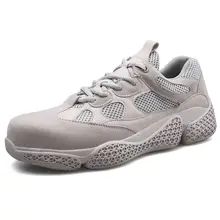 Европейский стандарт EHS защитная Рабочая обувь дышащая кожаная защитная обувь анти-разбивая стальная носок крышка анти-прокол стальная подошва