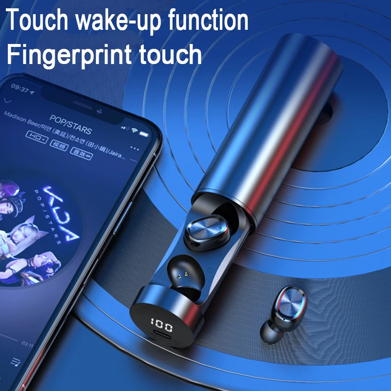 B9 touch screen show the bluetooth headset is smoked pull cylinder movement mini wireless headsets tws5.0 gm 2