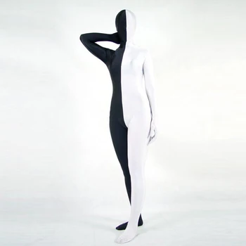 

Sexy Adult Mens/Womens Lycra Zentai Half Pure Color Siamese Full Package Tights Cosplay Costume Corset Full Body Suit Full Size
