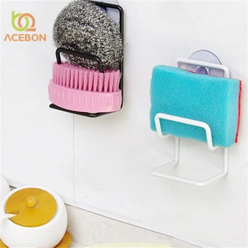 

Sponge Brush Draining Rack for Kitchen Sink Storage Bathroom Soap Suction Cup Shelf Rack Organizer Kitchen Accessories