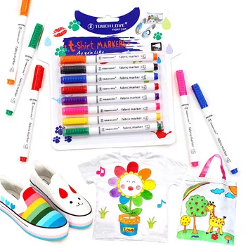 

8 Pcs/Set Clothes Textile Marker Fabric Paint Pen DIY Crafts T-shirt Pigment Painting Pen School Home Stationery Graffiti Supply