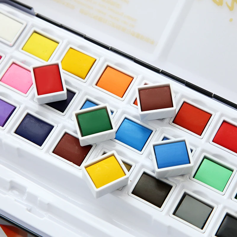 Billig Solide aquarell malen set anfänger aquarell malen set kinder pulver kuchen malerei mädchen hand bemalt kunst liefert