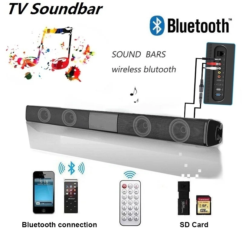 20 Вт беспроводной динамик Bluetooth Саундбар Стерео Динамик ТВ звуковая панель домашний кинотеатр тв объемный Саундбар