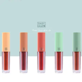 

5pcs Colorfast Lip Gloss Set Waterproof Cosmetic Not Fade Non-stick Cup Long-lasting Matte Lip Glaze