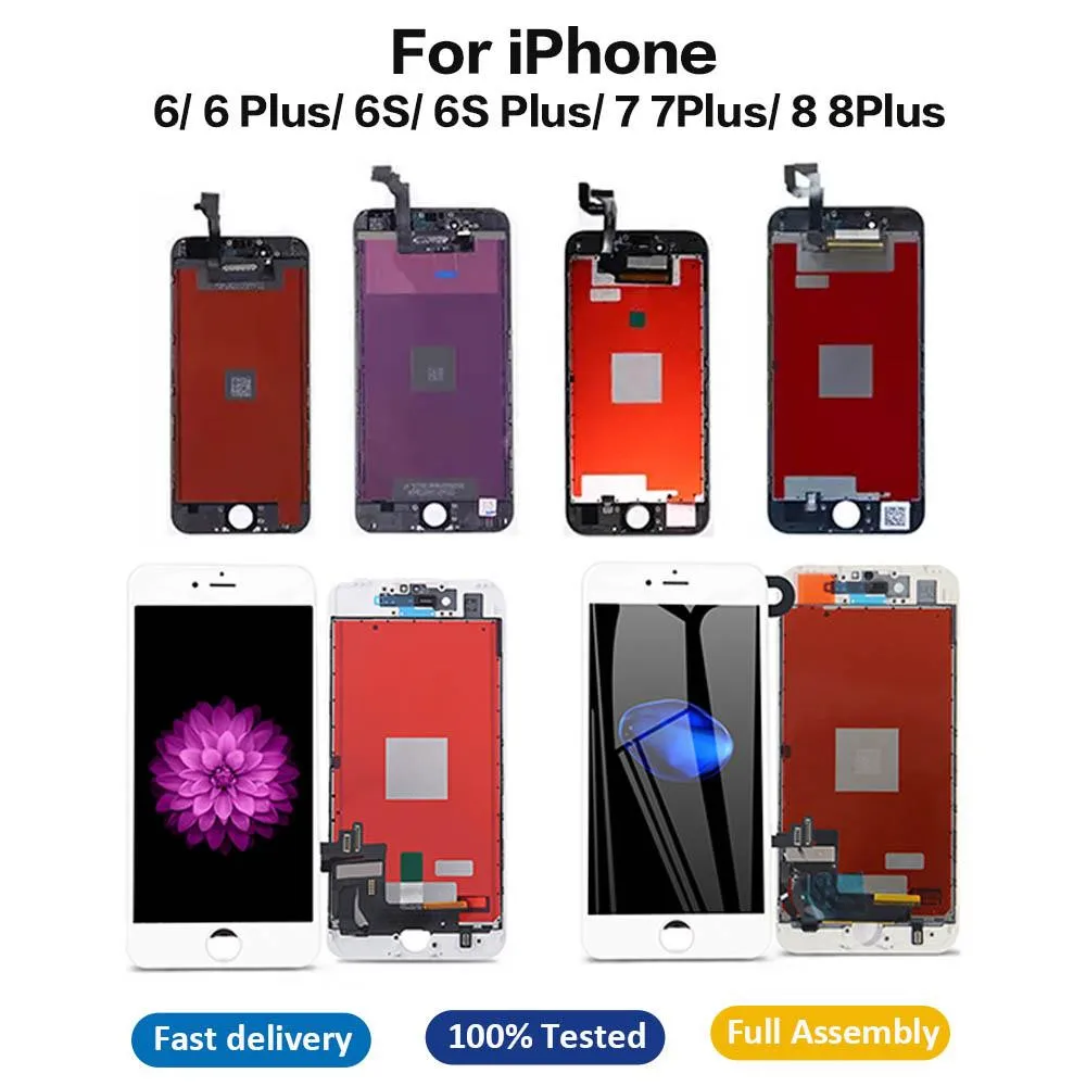 Grado A + + + Ad Alta Luminosità Per Iphone 5S 6 6S 7 7 Plus 8 8 Plus Display Lcd Touch Screen Digitizer Assembly