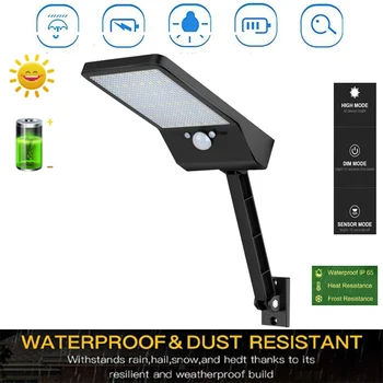 

Solar Lights Outdoor Remote Control 900LM Waterproof Security Spot Lighting Street Wall Lamp0&