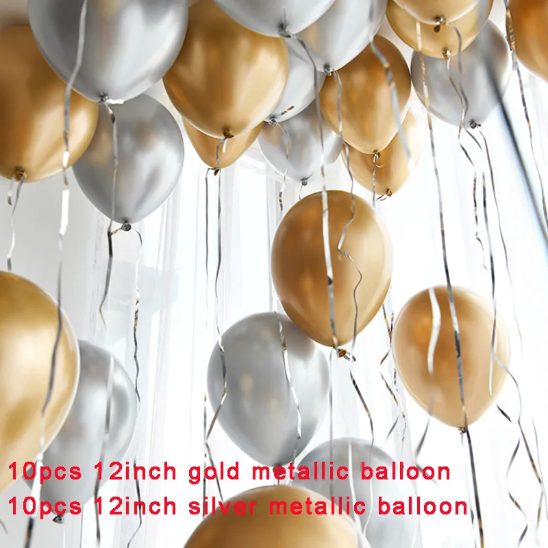 20 штук металлические шары Выпускной вечерние украшения Babyshower для мальчиков и девочек для молодоженов, 30th 40th 50th 60th на день рождения