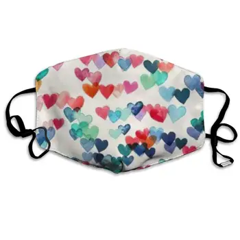 

Mouth Mask Red and Blue Heart Print Masks - Breathable Adjustable Windproof Mouth-Muffle, Camping Running for Women and Men