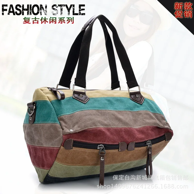 

Autumn And Winter New Style Korean-style Retro Canvas Bag Fashion Shoulder Oblique Large Bag Handbag