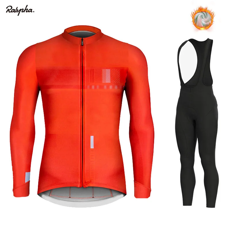 cycling set 1 Зимняя одежда для велоспорта, одежда для езды на велосипеде с длинным рукавом, комплект Джерси для верховой езды, термальный флисовый Майо, Ropa Ciclismo Invierno, сохраняющий тепло - Цвет: cycling set 1
