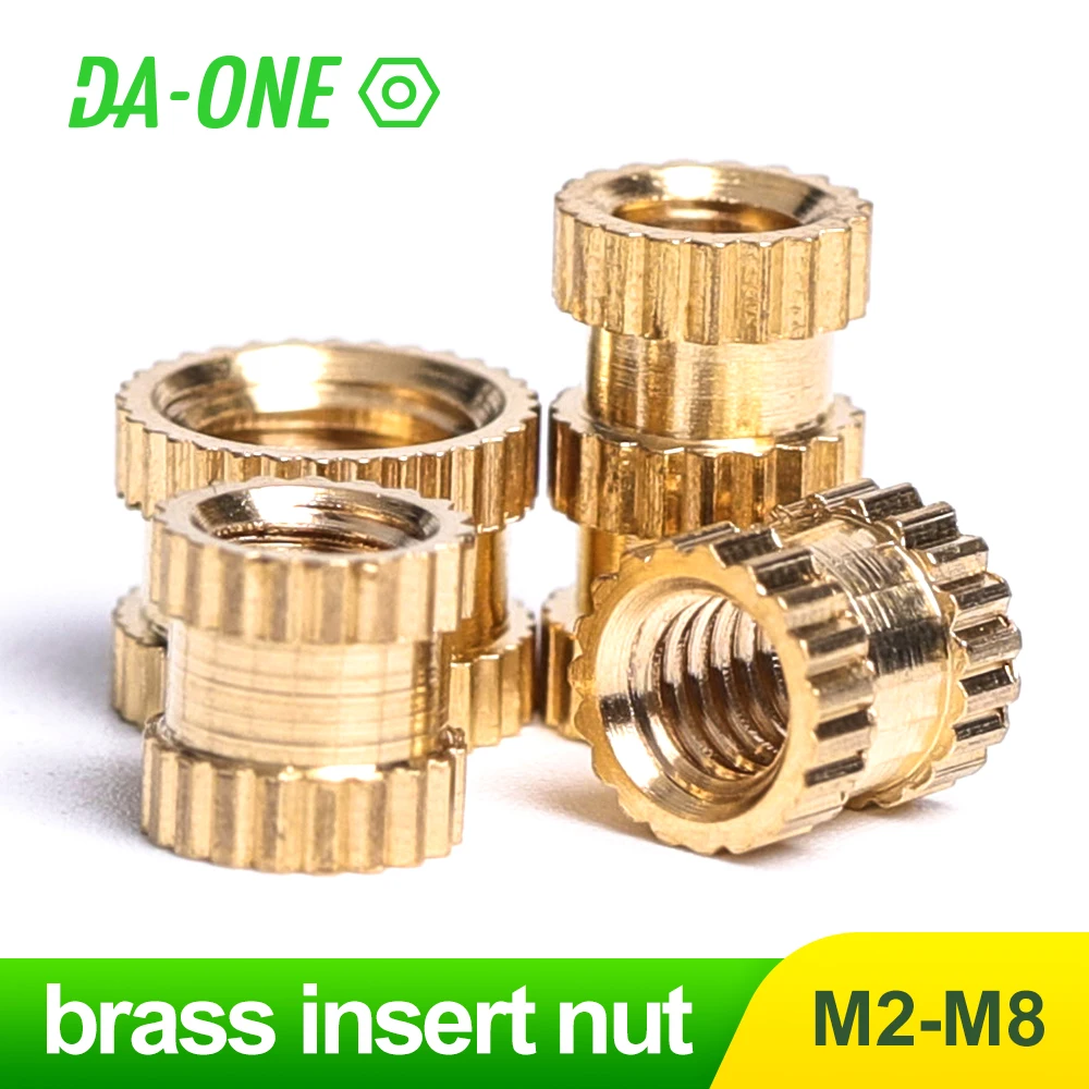 10/25/50/100 Pcs Brass Knurl Insert Nut M2 M2.5 M3 M4 M5 M6 Female Thread Copper Molding Knurled Threaded Nuts for 3D Printer