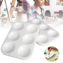 25 шт. DIY ремесло макияж художника краски палитры рисунок дети взрослые прямоугольный поднос акварельные Поддоны Пластиковые пигмент 6 хорошо