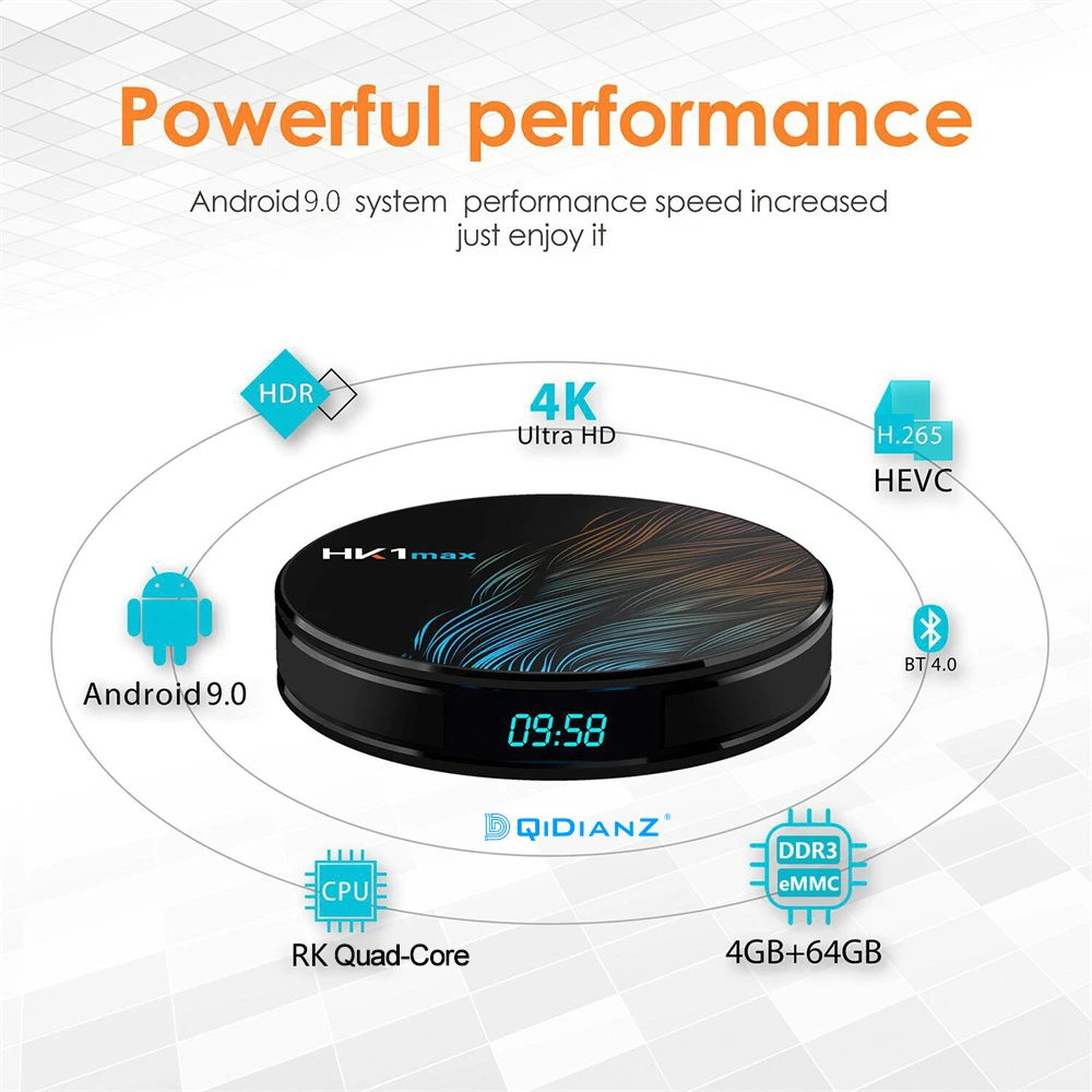 Android 9 0 HK1MAX Мини Смарт ТВ бокс 2 4G/5G Wifi четырехъядерный BT 4 телеприставка медиаплеер