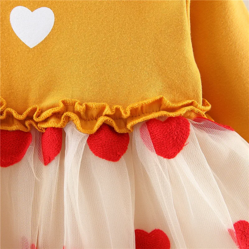 Г. Осень-зима, милое платье с длинными рукавами для маленьких девочек, От 0 до 1 года платье для дня рождения платье принцессы для малышей