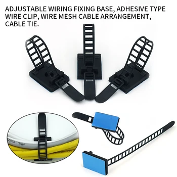 

Adjustable Self-Adhesive Cable Tie Cable Clips with Base Holder for Wire Organizing