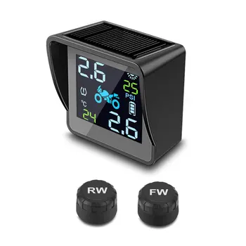 

New Tire Pressure Alarm Tire Pressure Monitoring System Motorbike Solar Energy TPMS 2PCS Sensor Waterproof