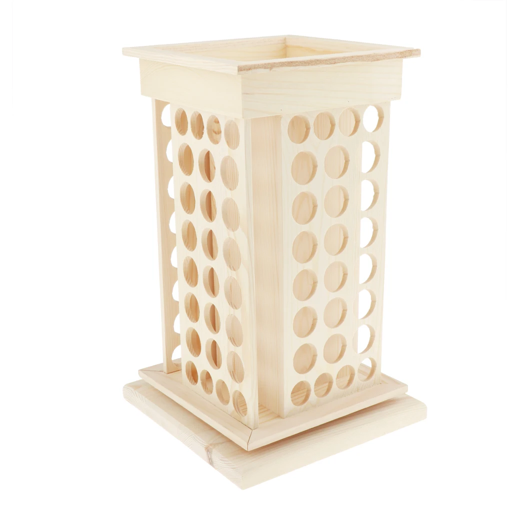 Wooden Rotatable 32Slots Essential Oil Display Case Storage Rack Aroma Essential Oil Bottles Organizer Holder 
