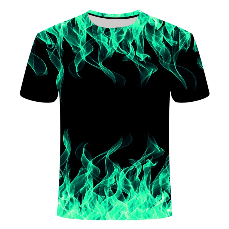 3d футболка черная футболка Повседневный Топ Camiseta Streatwear с коротким рукавом Ткань Синий Красный пламенный модная летняя футболка мужская футболка - Цвет: TX053L JIAN50