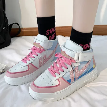 Kawaii Pastel Aesthetic Platform Trainers - Kawaii Fashion Shop