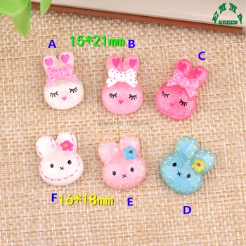 

Bunny Charms Resin Charms for Slime animal Charms 10pcs Flatback Cabochons for Kids accessories DIY scrapbooking Rabbit Charms