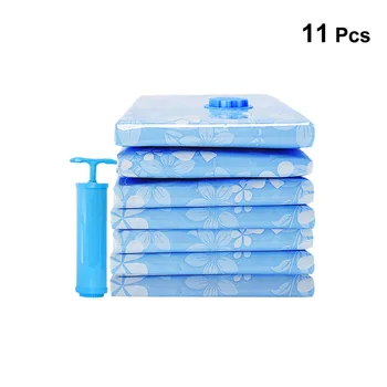 

11 Pcs Vacuum Storage Bag Thickened Reusable Cloth Compressed Bag Dustproof Clothes Blanket Packing Bag with Hand Pump (70x50cm/