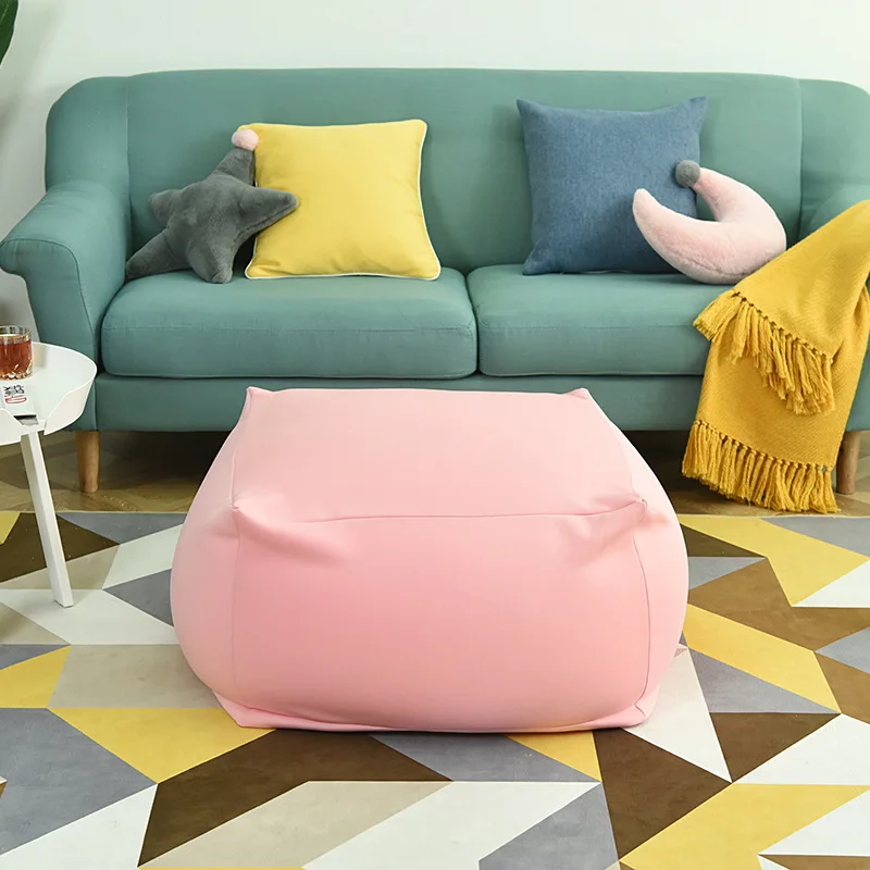 Big Square Bean Bag Chair Without Filling Comfy Ottoman Pouf Couch Adults Kids Lazy Sofa Beanbag Recliner Footstool