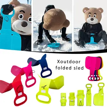 

High Quality Portable Foldable Snow Sled Outdoor Folding Skiing Sled Colorful Durable Skiing Tool Adults Children Winter Sports