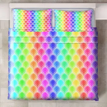 

3Pcs/Set Colorful Dream Girl Printing Bedding Set Sheet Children Room Bed Sheet Pillow case Bedding Set