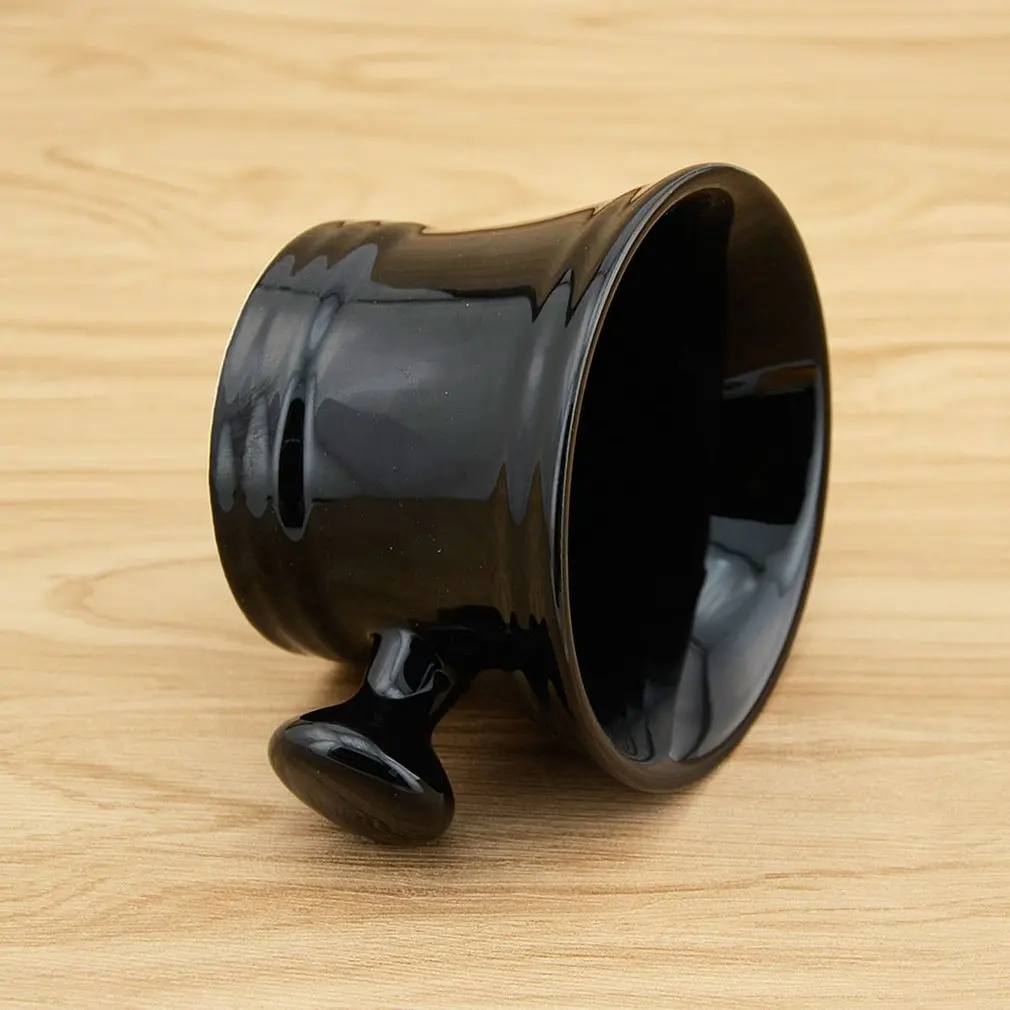 Мужская бритвенная бритва мыльница пена крем Очищающая мыльница черная керамика чаша портативный чистый черный