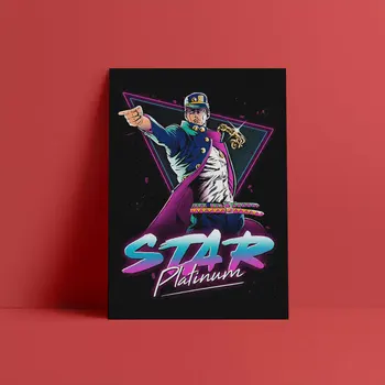 

Canvas Paintings Wall Artwork Star Platinum Jojo's Retrowave Poster Pictures Prints Home Decor For Living Room Modular No Frame