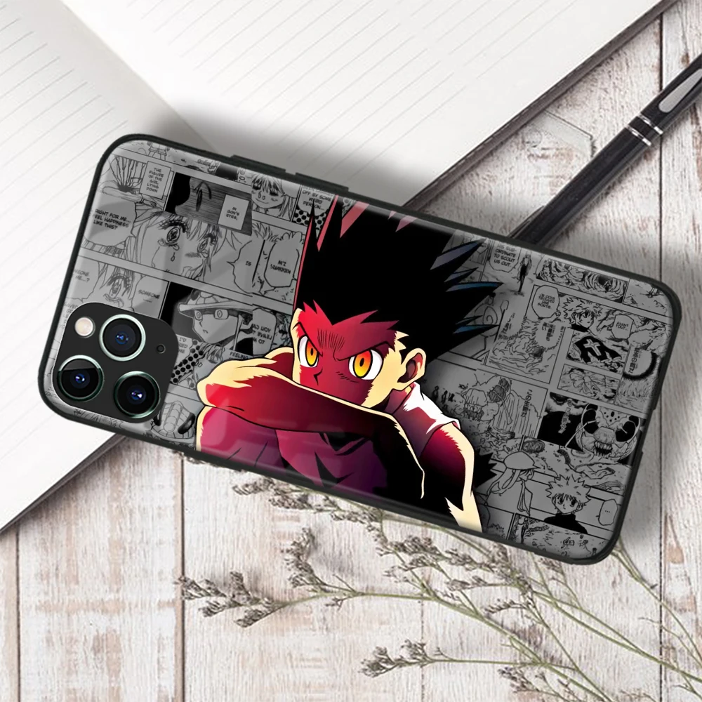 Гон Фрикс Hunter X из термополиуретана с героем аниме стекло телефон чехол для IPhone SE