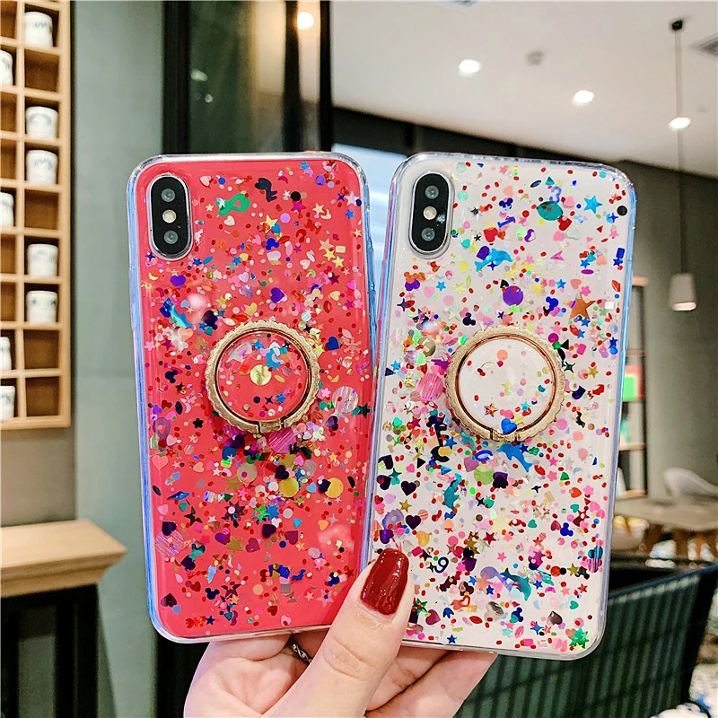 Блестящий блестящий чехол со звездами для телефона iPhone 11Pro Max XS MAX XR 6 7 8 Plus мягкий