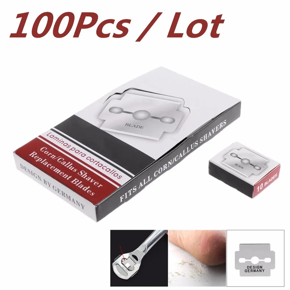 

100Pcs Silver Carbon Steel Replacement Blades For Hard Skin Remover Hand Foot File Foot Care Pedicure Machine