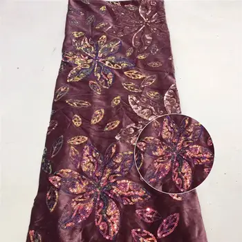 

LACE Burgundy French Tulle Lace Fabric African Mesh Lace Fabric High Quality Sequins Lace For Wedding Material A1814