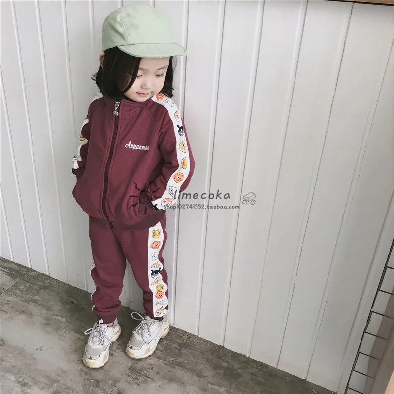 

New Style Spring And Autumn Children Surface Ultra-Sports Set Clothes Kindergarten Men And Women Baby Hoodie Suit