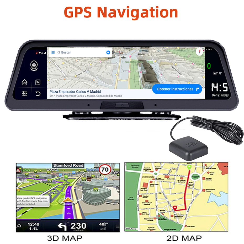 IPS ڵ DVR ī޶, GPS, 4G, ȵ̵ 8.1, , ADAS, FHD, 1080P  ķ,  , ڵ  ڴ, ߰ ð,  , 10 ġ