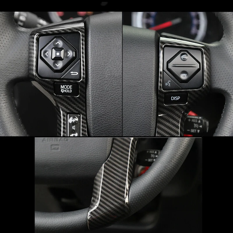 Автомобиль рулевое колесо из углеродного волокна рамка Панель Накладка для Toyota 4runner 2010