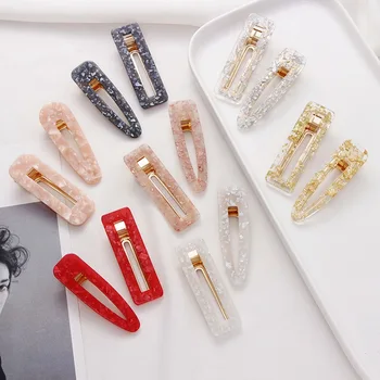 

DHL 200pcs Acrylic Hollow Water Drop Hair Clips Girls Tin Foil Sequins Hairpins Headband Barrettes Headwear