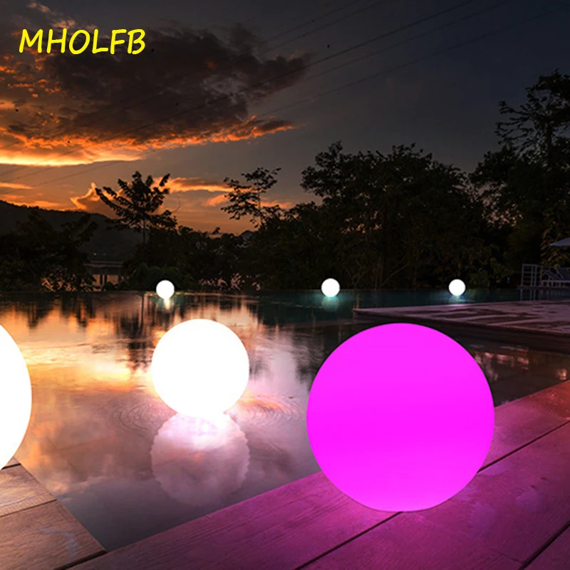 Colorful LED Outdoor Garden Glowing Ball Lights with Remote Patio Landscape Pathway LED Illuminated Ball Table Lawn Lamps Pool