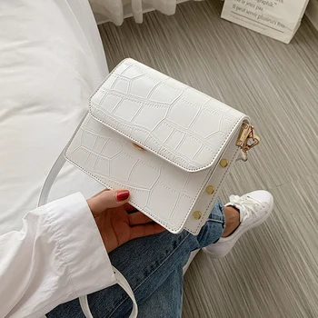 

Stone Pattern Small PU Leather Shoulder Bags For Women 2020 Lady Rivets Crossbody Bag Female Handbags Design Cross Body Bag