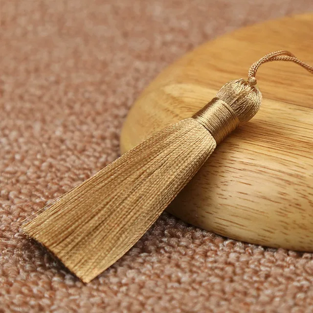 10 шт. 8 см кисточки Подвески Аксессуары для DIY серьги ювелирные изделия шелковые Сатиновые кисточки ручной работы фурнитура поставщик - Цвет: Khaki