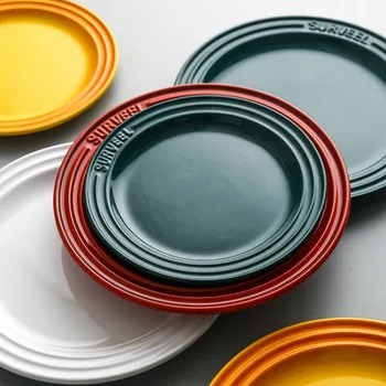 

Nordic tableware ceramic plate simple household dinner plate ins western food steak plate net red breakfast square plate LB51301