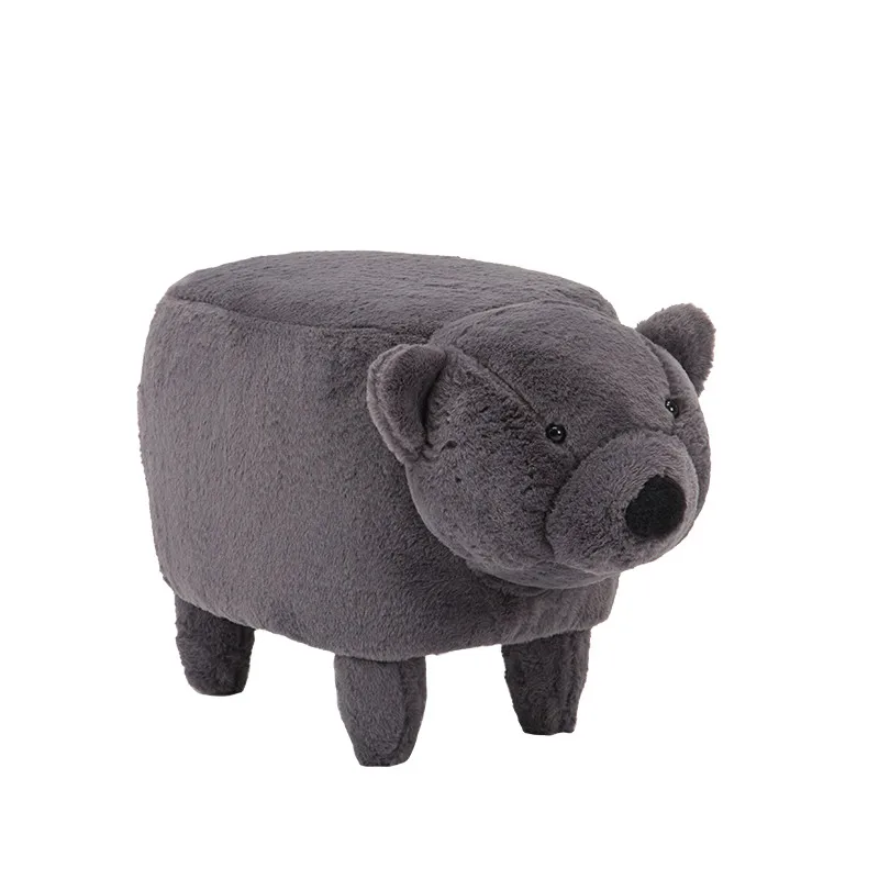 

Creative children's stool seat cute cartoon home bear stool soft plush animal washable shoes bench