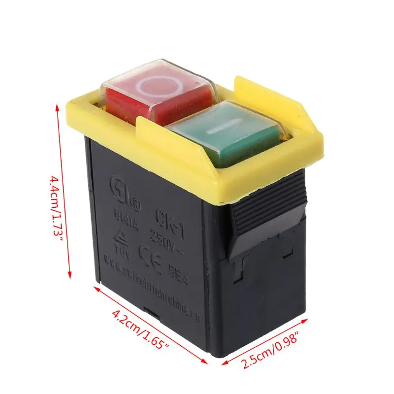 

250V 6/4A Waterproof Electromagnetic Pushbutton Machine Saw Cutter Drill On Off