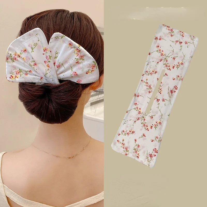 cute hair clips Women Hair Clip Ins Fahsion Solid Print Bow Hairpin Girls Hair Accessories Flexible Square Hair Band Hair Tools wide headbands for short hair